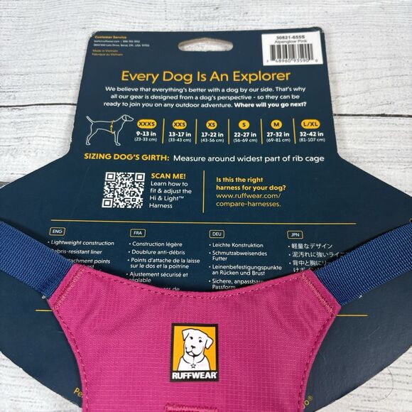 NEW Ruffwear Hi & Light Dog Harness Size Small 22-27" Pocket Alpenglow Pink - Picture 4 of 4